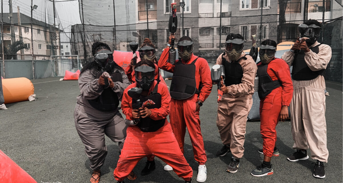 My friends and I paintballing