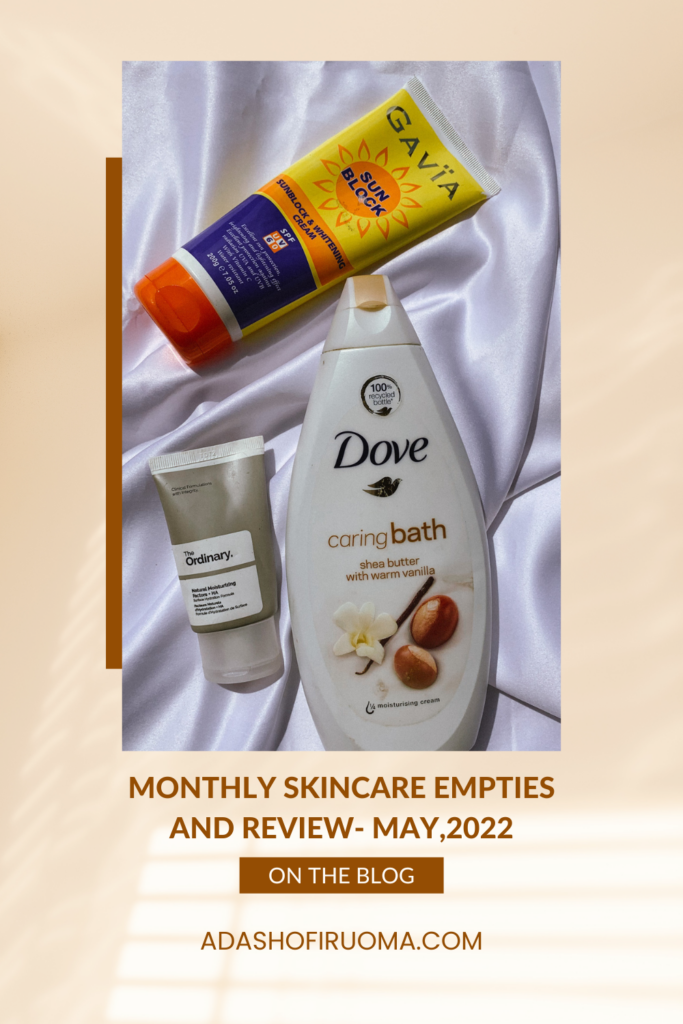 Monthly affordable skincare empties and review for the month of may
