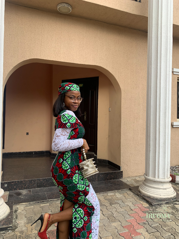 iruoma-wearing-an-ankara-dress-at-home